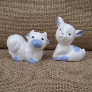 Vintage Cow & Goat China Figurine Set of 2